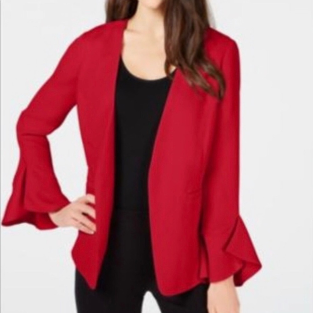 NWT ❤ Alfani Open Flutter Sleeve Jacket Red Size Medium